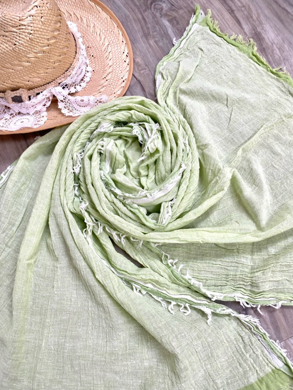 Rustic raw LINEN boho scarf/wrap w Gypsy farmhouse cottage core shabby chic vibe